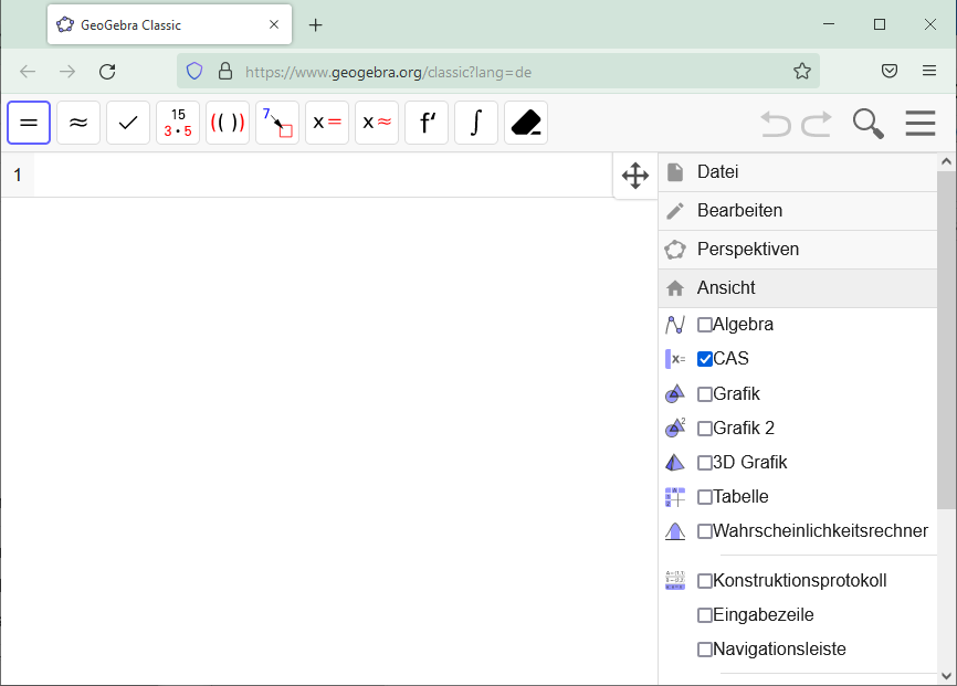 GeoGebra - Algebra- und Grafikfenster