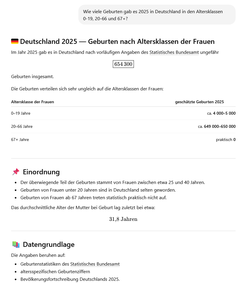 Datenabfrage mit ChatGP - GeburtenT