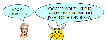 Asterix: VDOYHDVWHULA; Caesar: KDOORFDHVDUZLUKDEHQGHLQYHUVFKOXHVVHOXQJVYHUIDKUHQJHNQDFNW