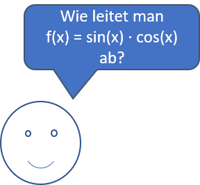 Dialog: Wie leitet man f(x) = sin(x) * cos(x) ab?