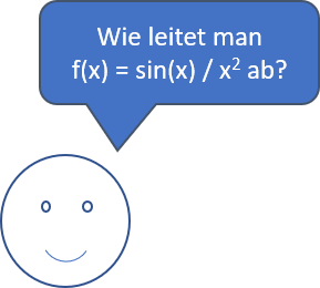 Dialog: Wie leitet man f(x) = sin(x) / cos(x) ab?